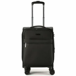 bugatti Weichgepäck Kabinengepäck|4-Rollen Kabinentrolleys<Valencia Soft 4 Rollen Kabinentrolley S 55 cm mit Dehnfalte black