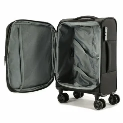 bugatti Weichgepäck Kabinengepäck|4-Rollen Kabinentrolleys<Valencia Soft 4 Rollen Kabinentrolley S 55 cm mit Dehnfalte black