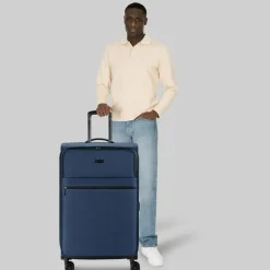 bugatti Weichgepäck|4-Rollen Koffer<Valencia Soft 4 Rollen Trolley L 75 cm mit Dehnfalte navy