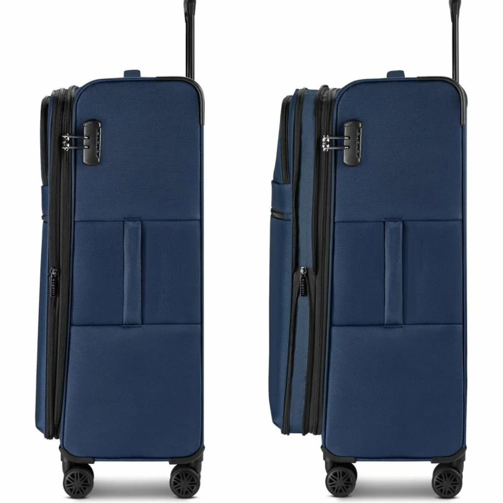 bugatti Weichgepäck|4-Rollen Koffer<Valencia Soft 4 Rollen Trolley L 75 cm mit Dehnfalte navy