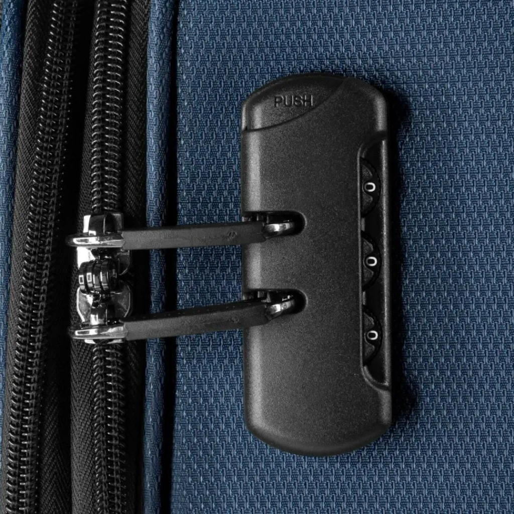 bugatti Weichgepäck|4-Rollen Koffer<Valencia Soft 4 Rollen Trolley L 75 cm mit Dehnfalte navy