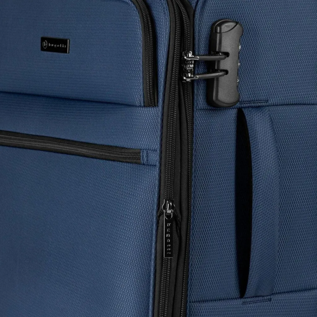 bugatti Weichgepäck|4-Rollen Koffer<Valencia Soft 4 Rollen Trolley L 75 cm mit Dehnfalte navy