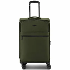 bugatti Weichgepäck|4-Rollen Koffer<Valencia Soft 4 Rollen Trolley M 65 cm mit Dehnfalte olive
