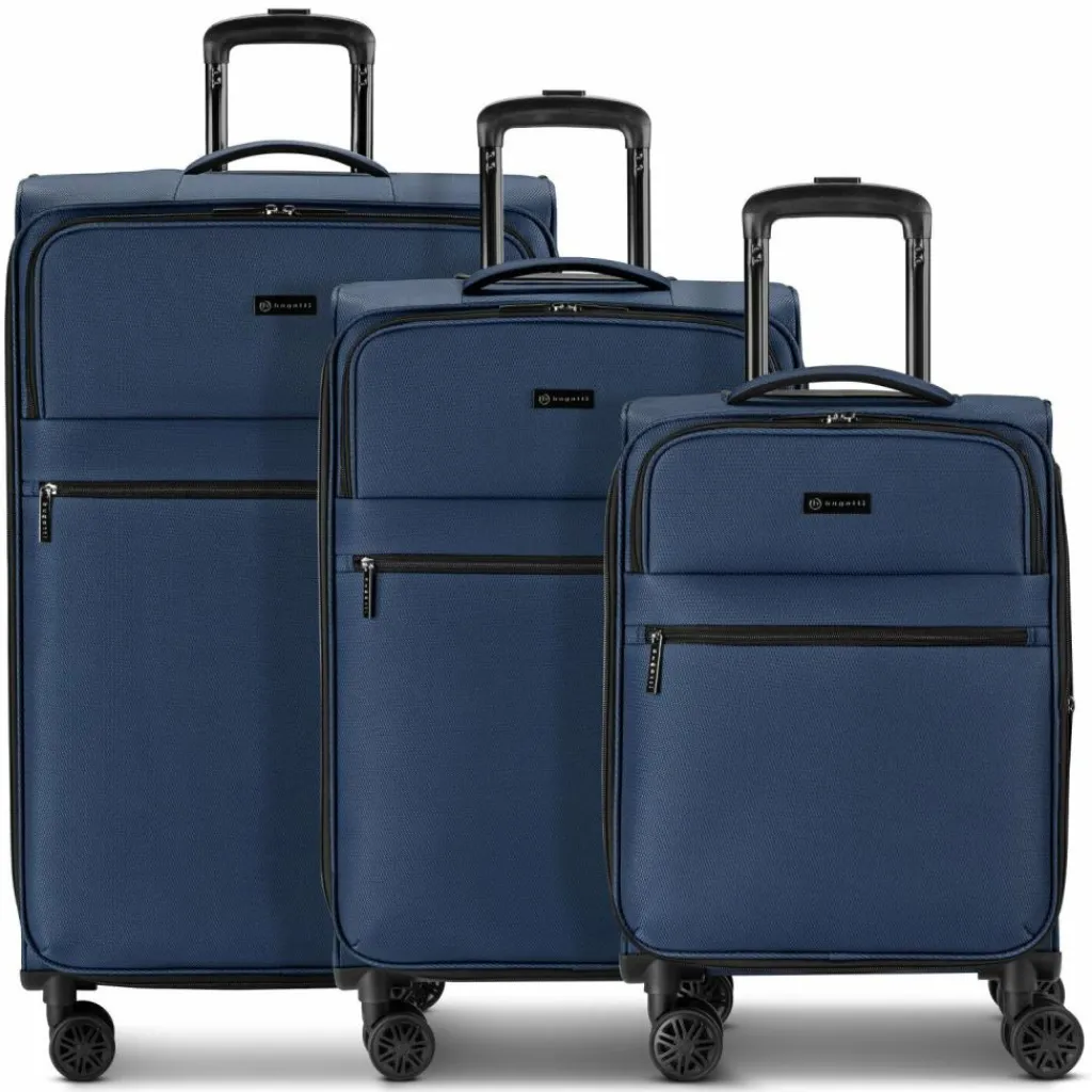 bugatti Valencia Soft 4 Rollen Kofferset 3-teilig mit Dehnfalte