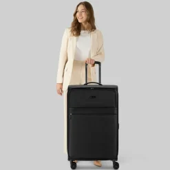 bugatti Weichgepäck|4-Rollen Koffer<Valencia Soft 4 Rollen Trolley L 75 cm mit Dehnfalte black