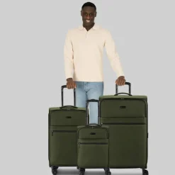 bugatti Koffersets Als Weichgepäck|Koffersets 3-Teilig<Valencia Soft 4 Rollen Kofferset 3-teilig mit Dehnfalte olive