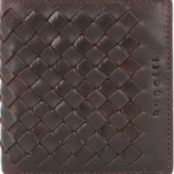 Clearance bugatti Woven Geldbörse Leder 11 cm dunkelbraun