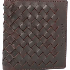 Clearance bugatti Woven Geldbörse Leder 11 cm dunkelbraun