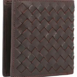 Clearance bugatti Woven Geldbörse Leder 11 cm dunkelbraun