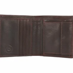 Clearance bugatti Woven Geldbörse Leder 11 cm dunkelbraun