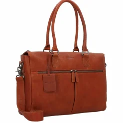 Outlet Burkely Antique Avery Schultertasche Leder 37 cm Laptopfach cognac