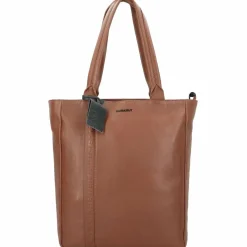Burkely Shopper|Schultertaschen<Bold Bobby Shopper Tasche Leder 32cm Laptopfach cognac