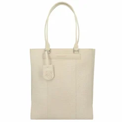Burkely Casual Cayla Schultertasche Leder 33 cm Laptopfach oyster white