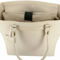 Burkely Casual Cayla Schultertasche Leder 33 cm Laptopfach oyster white