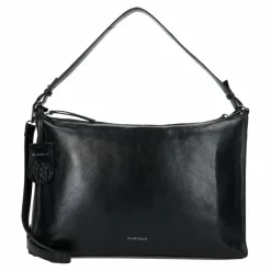 Best Burkely Creased Crystal Schultertasche Leder 40 cm black