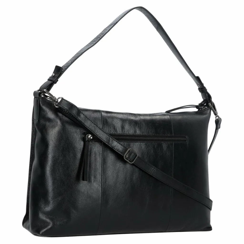 Best Burkely Creased Crystal Schultertasche Leder 40 cm black