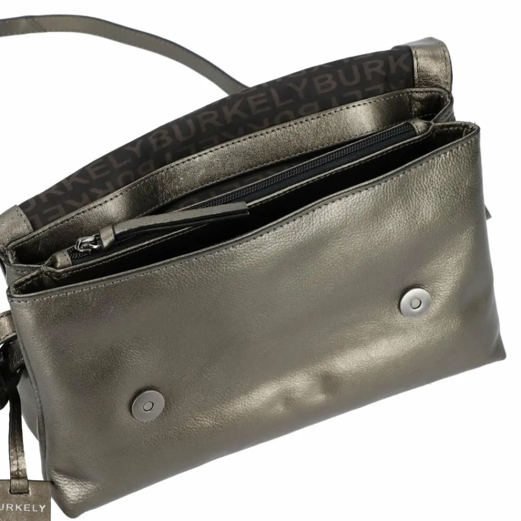 Discount Burkely Creased Crystal Umhängetasche Leder 27 cm gun metal