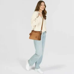 Sale Burkely Rogue Robyn Schultertasche Leder 24 cm cool cognac