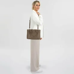 Burkely Schultertaschen<Soft Skylar Schultertasche Leder 36 cm Laptopfach tender taupe