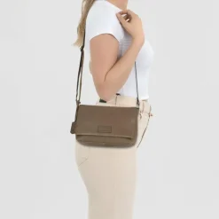 Outlet Burkely Soft Skylar Umhängetasche Leder 24 cm tender taupe