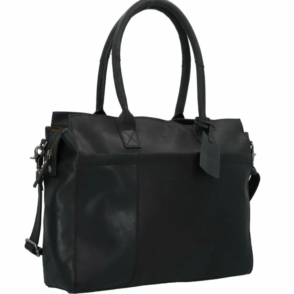 Burkely Schultertaschen<Vintage Doris Schultertasche Leder 39 cm Laptopfach black