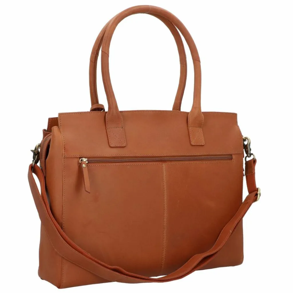 Outlet Burkely Vintage Doris Schultertasche Leder 39 cm Laptopfach cognac