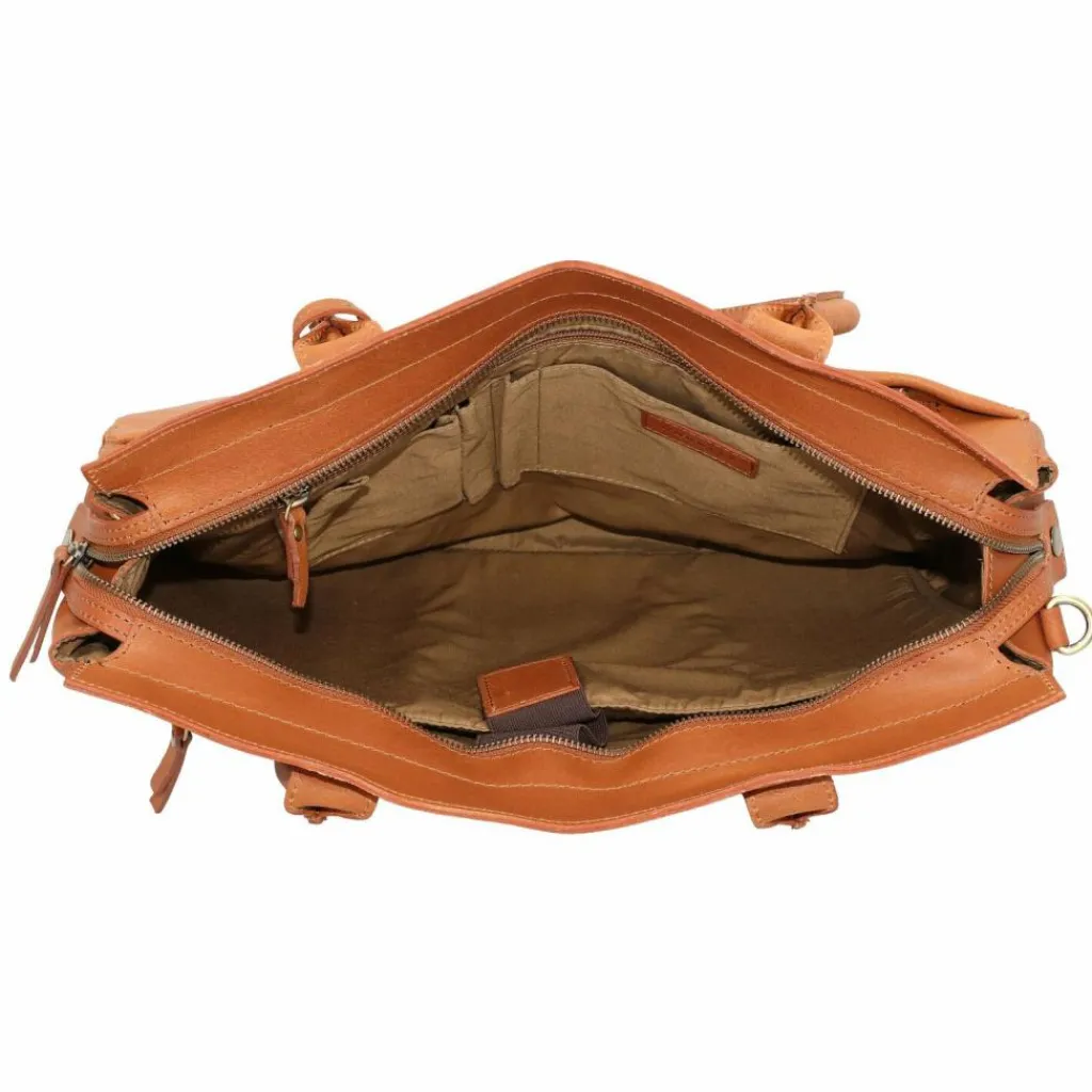 Outlet Burkely Vintage Doris Schultertasche Leder 39 cm Laptopfach cognac