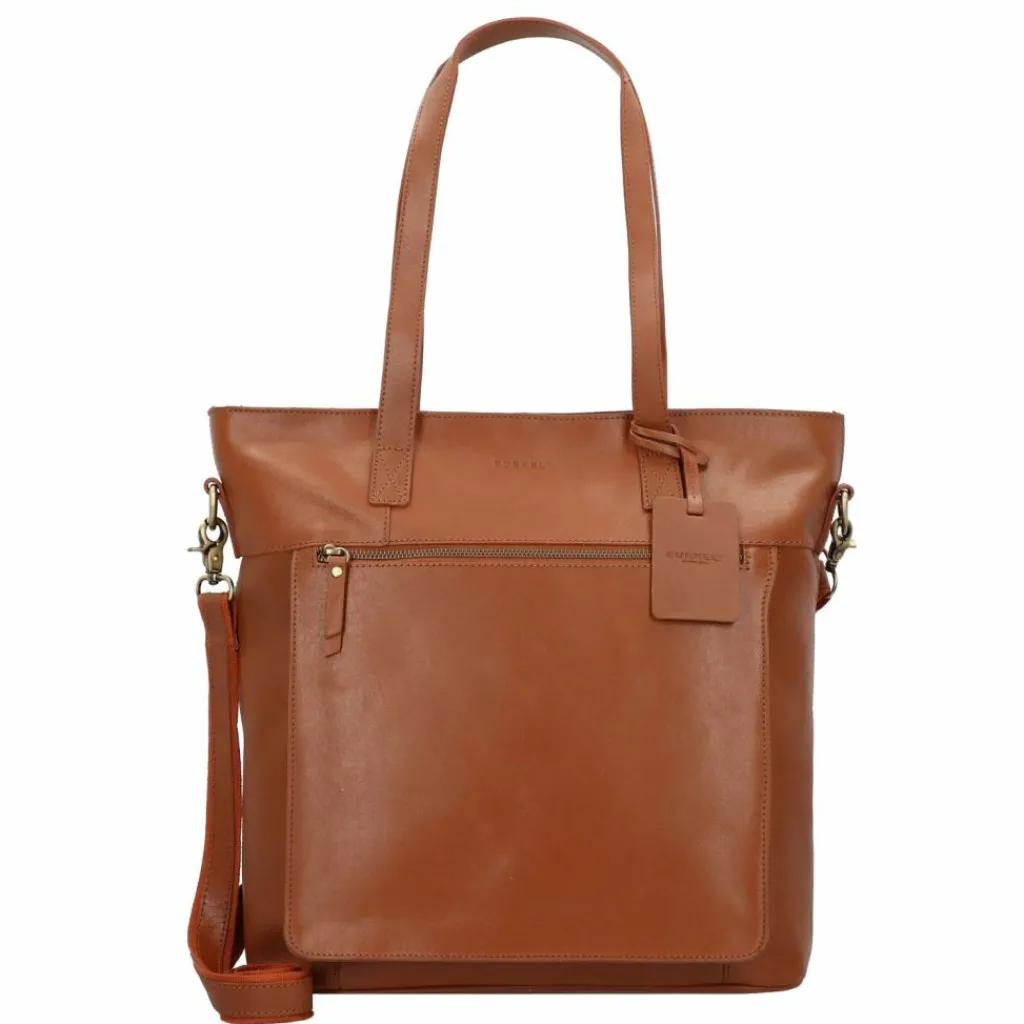 Burkely Schultertaschen<Vintage Jade Schultertasche Leder 36 cm Laptopfach cognac