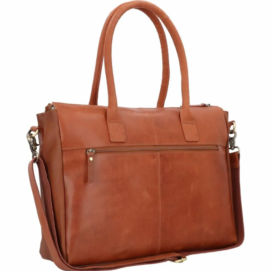 Sale Burkely Vintage Valerie Schultertasche Leder 39 cm Laptopfach cognac