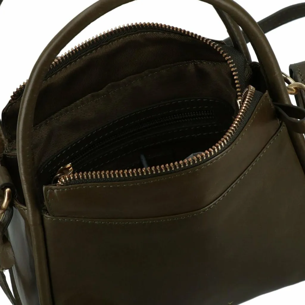 Burkely Schultertaschen<Vintage Veda Schultertasche Leder 20 cm olive