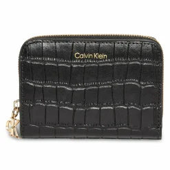 Hot Calvin Klein CK Croc Geldbörse Leder 13 cm black