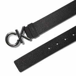 Outlet Calvin Klein CK Metal Bombe Gürtel Leder ck black pebble
