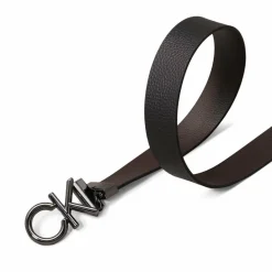 Outlet Calvin Klein CK Metal Bombe Gürtel Leder ck black pebble