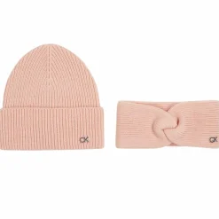 Sale Calvin Klein Ck Metal Strickmütze und Stirnband Geschenkset petal blush