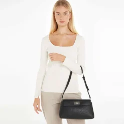 Calvin Klein CK Push Schultertasche 28 cm ck black epi mono