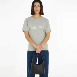 Calvin Klein Jeans Minimal Monogram Schultertasche 22 cm black-shiny gunmetal