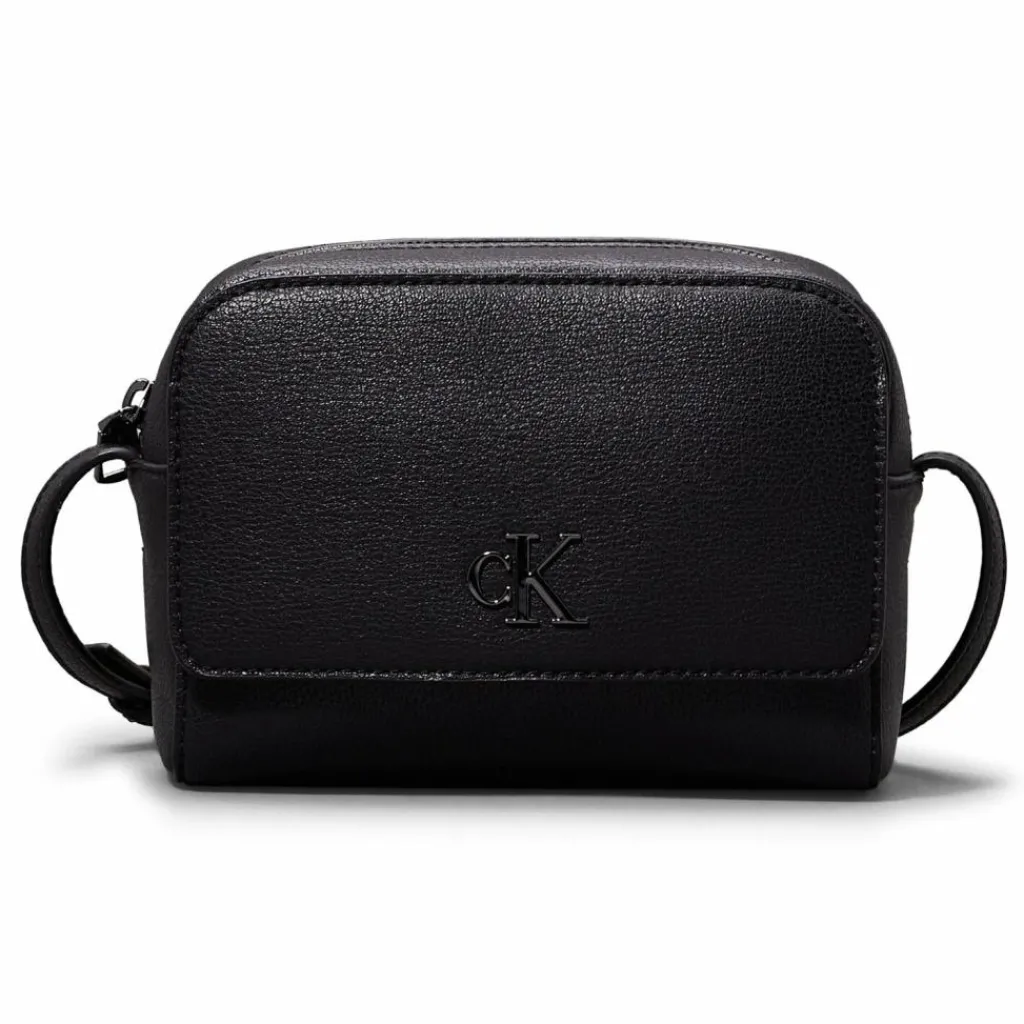 New Calvin Klein Jeans Minimal Monogram Mini Bag Umhängetasche 18 cm black-shiny gunmetal