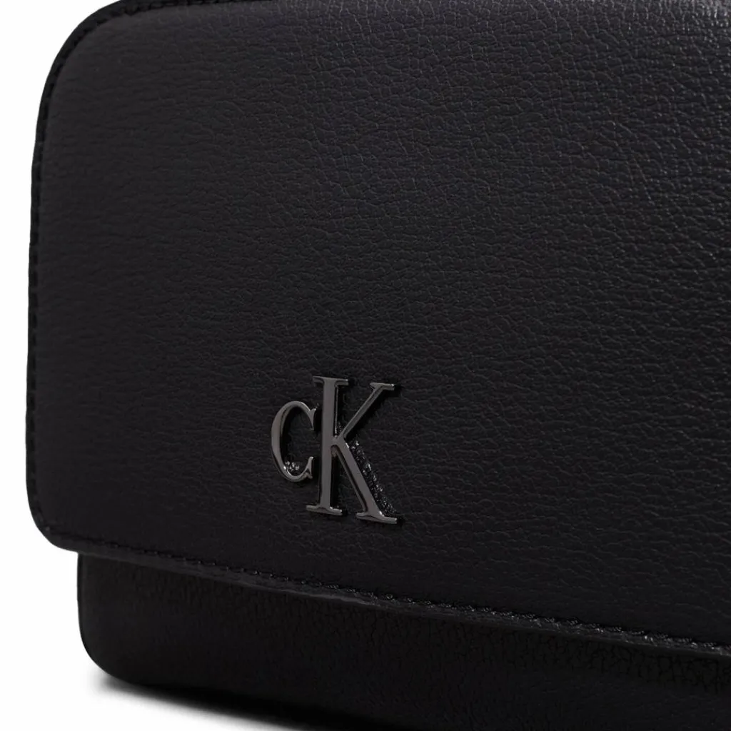 New Calvin Klein Jeans Minimal Monogram Mini Bag Umhängetasche 18 cm black-shiny gunmetal