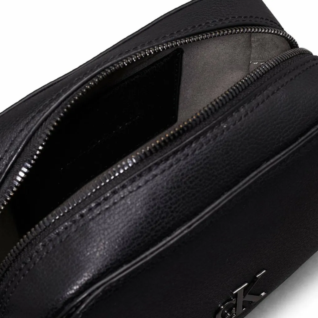 New Calvin Klein Jeans Minimal Monogram Mini Bag Umhängetasche 18 cm black-shiny gunmetal