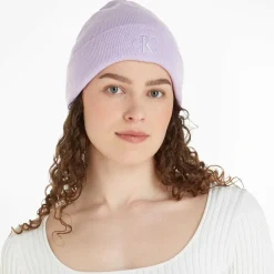 Best Calvin Klein Jeans Monogram Embro Strickmütze pastel lilac