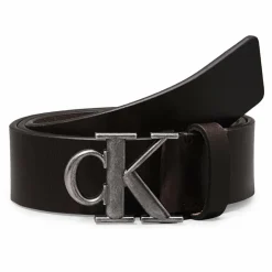 New Calvin Klein Jeans Round Mono Gürtel Leder bitter brown