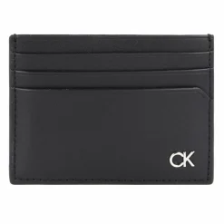 Calvin Klein Visitenkartenetuis<Metal CK Kreditkartenetui Leder 10 cm black