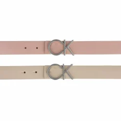 Damen Calvin Klein Re-Lock Wendegürtel Leder