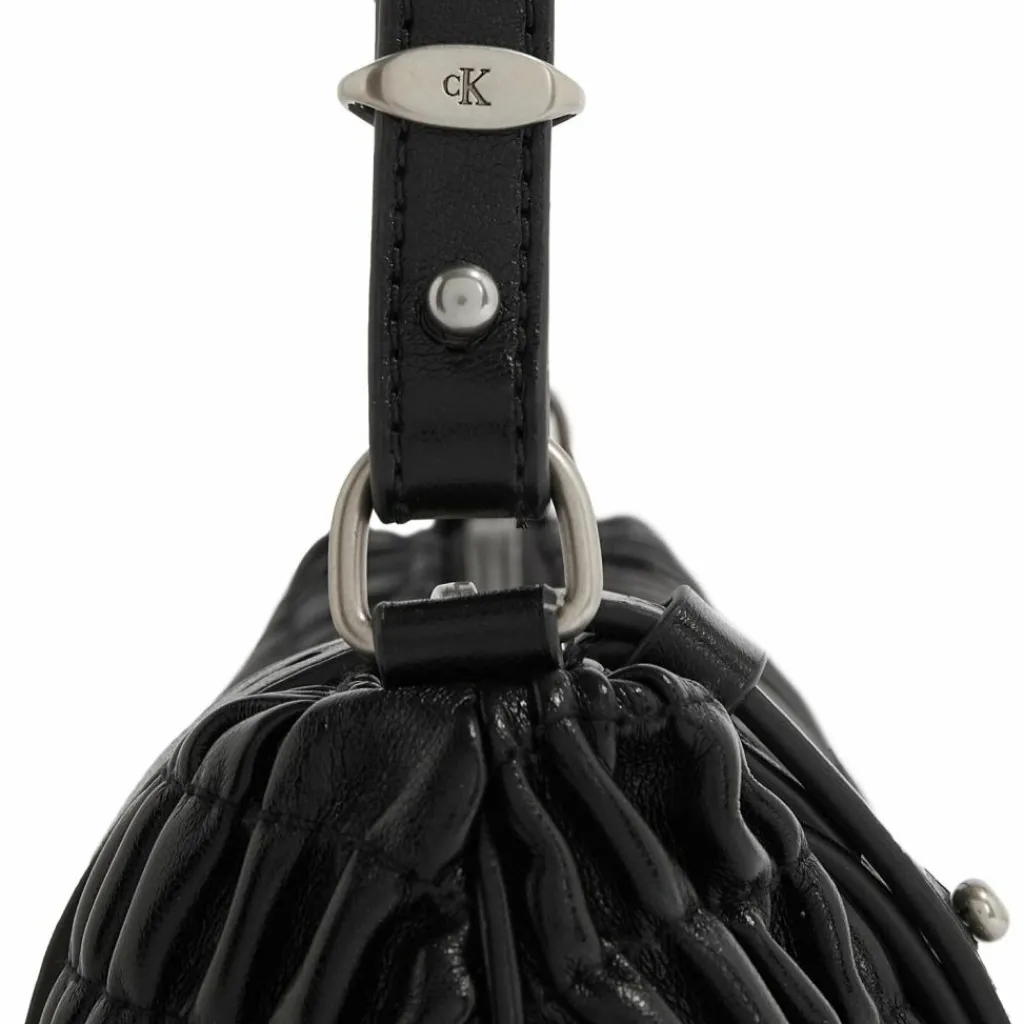 Outlet Calvin Klein Ruched Schultertasche 28 cm black