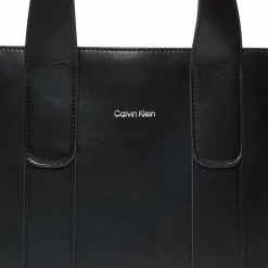 Calvin Klein Shopper|Schultertaschen<Webbing Shopper Tasche 34 cm black - shiny nickel