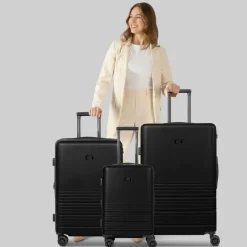 camel active Koffersets Als Hartgepäck|Koffersets 3-Teilig<Hanoi 4 Rollen Kofferset 3-teilig mit Dehnfalte black