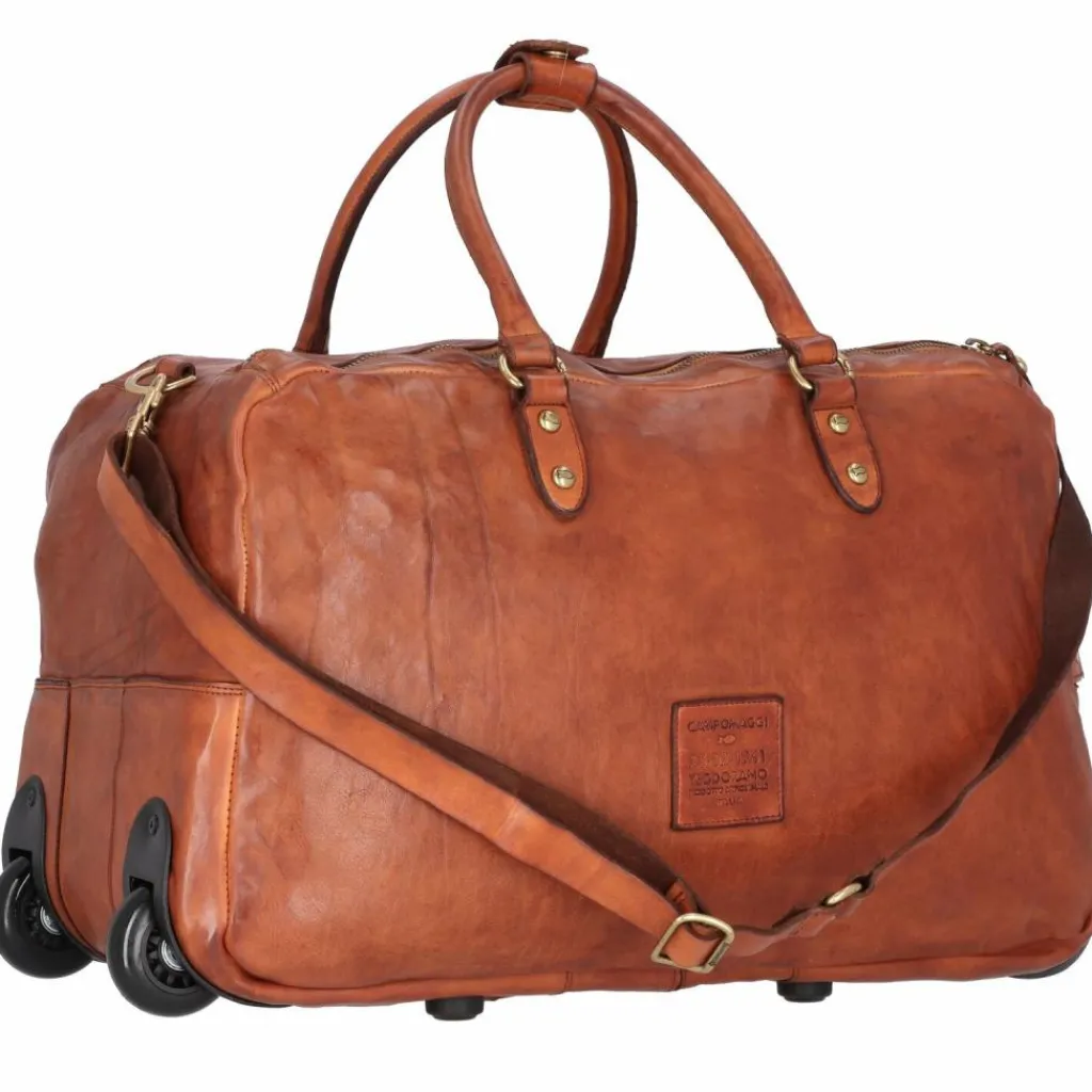 New Campomaggi 2 Rollen Reisetasche Leder 57 cm cognac