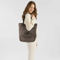 Sale Campomaggi Buganvillea Shopper Tasche 34 cm grigio