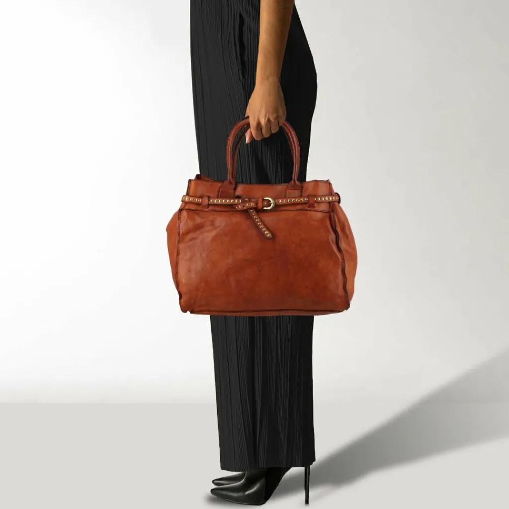 Discount Campomaggi Kura Handtasche Leder 33 cm cognac