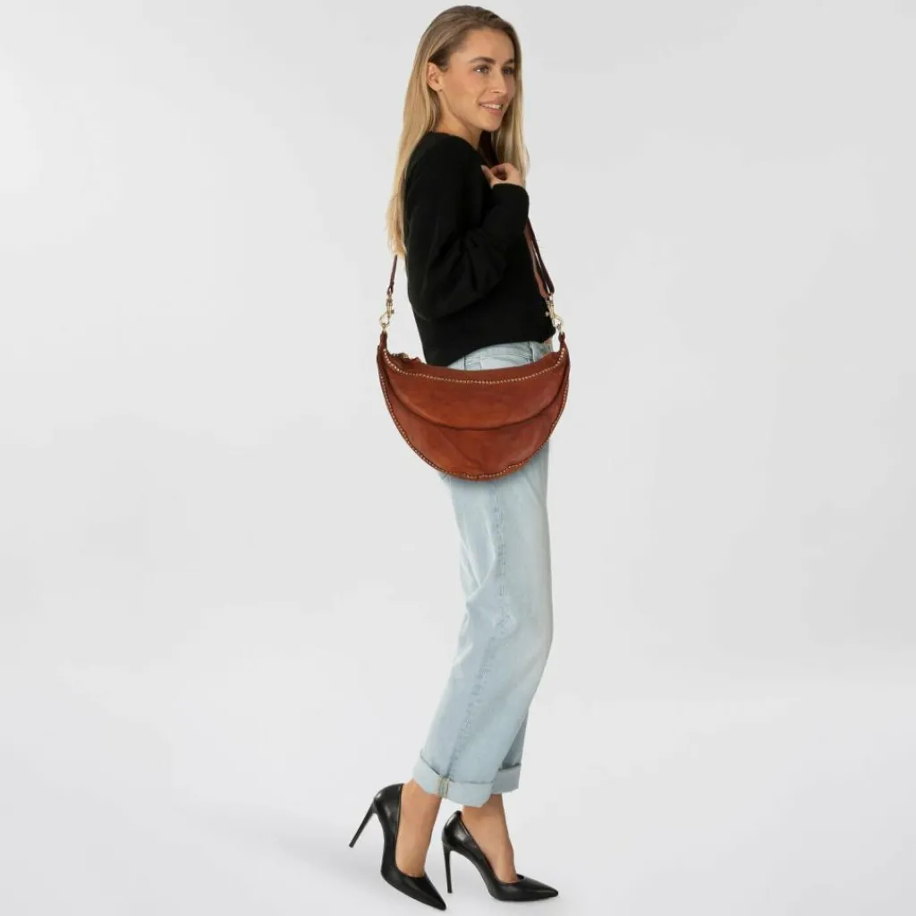 Clearance Campomaggi Kura Umhängetasche Leder 38 cm cognac